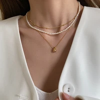 goth drip shape necklace for women vintage gold color necklace pendants korean pop womens costume jewelry birthday gift bijoux