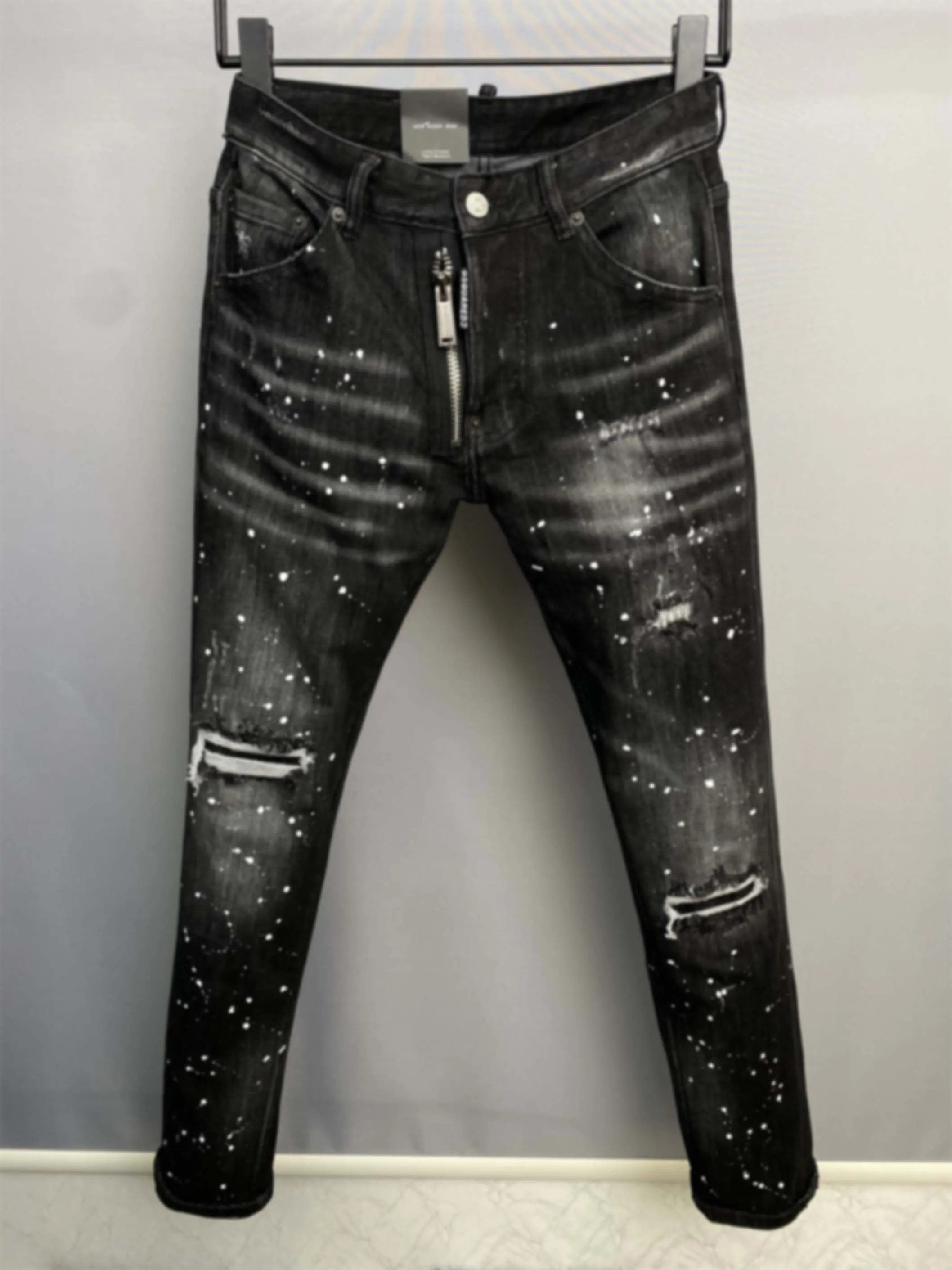 

Мужские джинсовые брюки d2, темно-серые облегающие эластичные брюки с эффектом потертости, весна-лето 2023