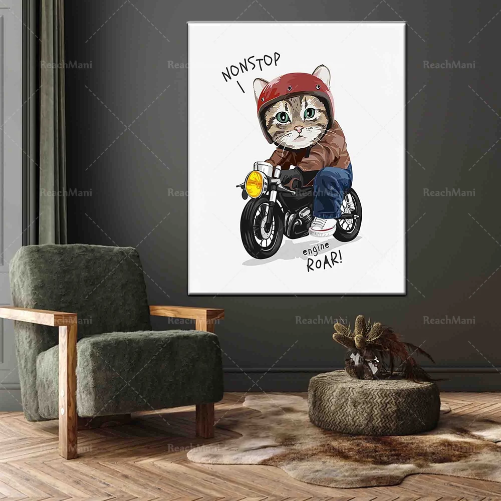 

Фон для фотографий «Кот езды на мотоцикле»