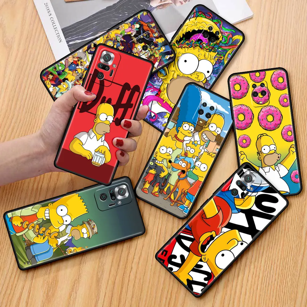 

Case For Xiaomi Redmi Note 9 9S 8 8T 7 Pro 7A 8A 9A 9C Black Soft Phone Back Shell K20 K30 Capa Cover 10 11 K40 The Simpsons Sac