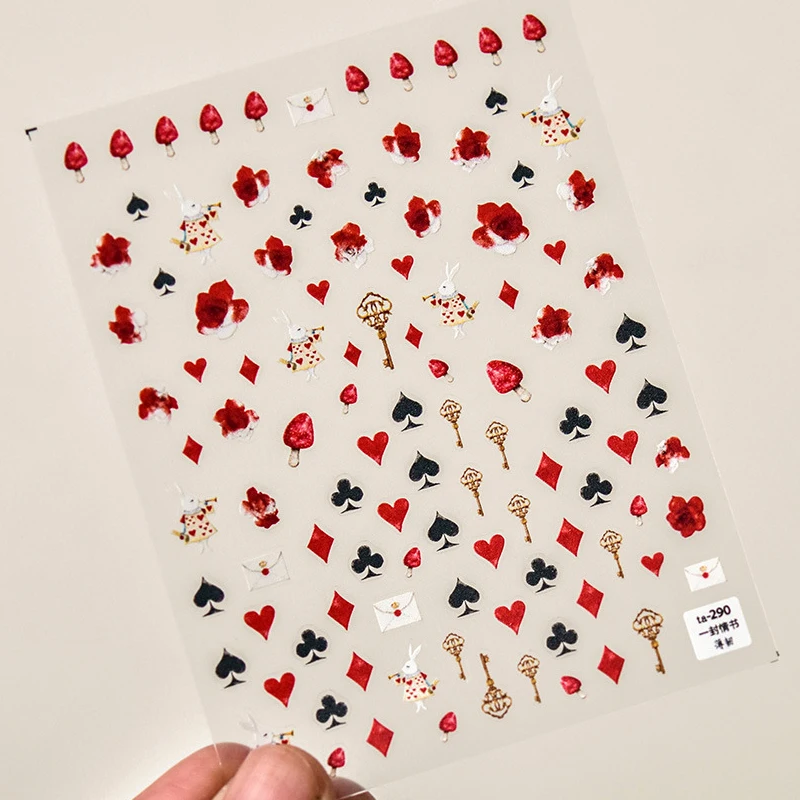 Самоклеящиеся 3D-Наклейки для дизайна ногтей наклейки маникюра акварель кролик