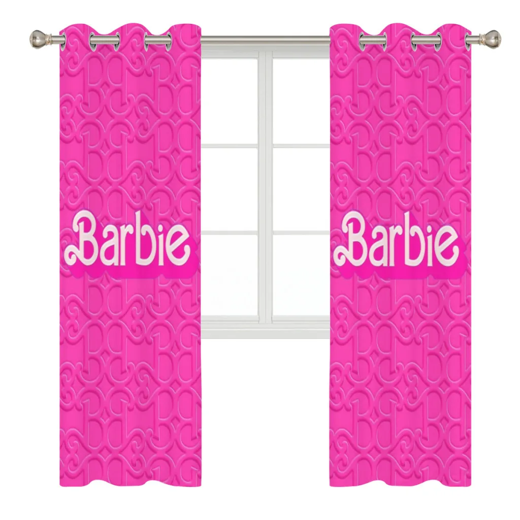 Ярко-розовые плотные шторы Барби для гостиной спальни