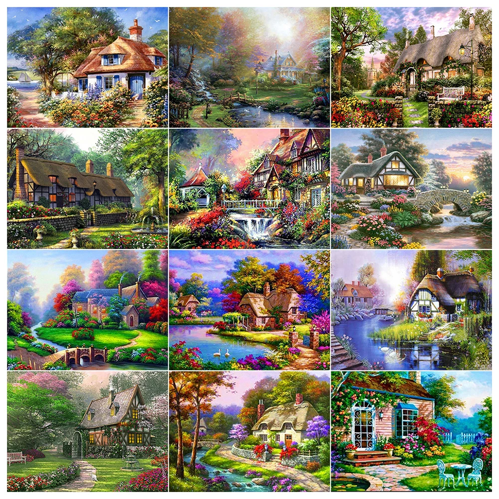 5D алмазная живопись сделай сам деревенский пейзаж Набор для вышивки крестиком