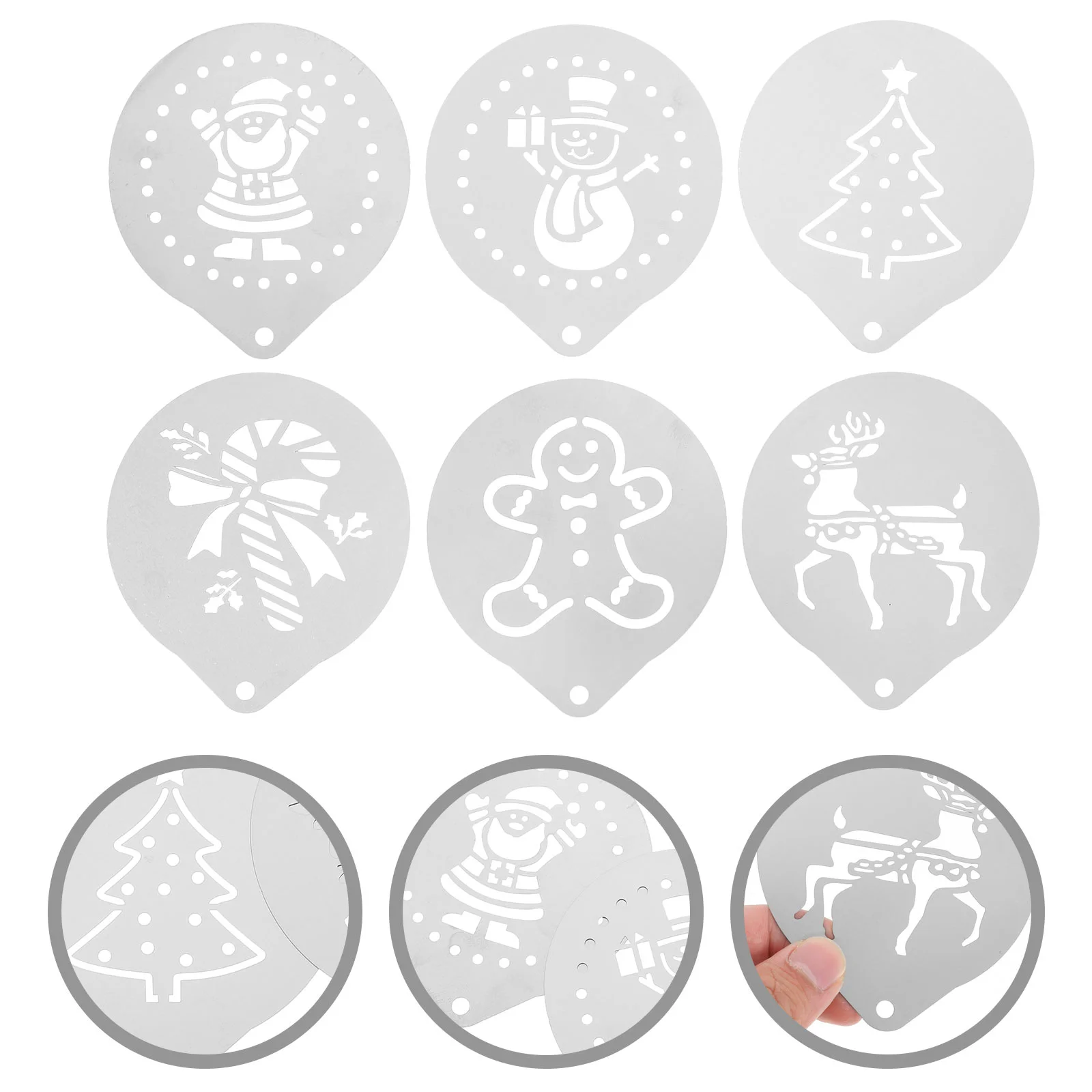 

Stencils Coffeechristmas Template Latte Decoration Cake Cookie Decorating Stencil Dessert Steel Stainless Templates Baking
