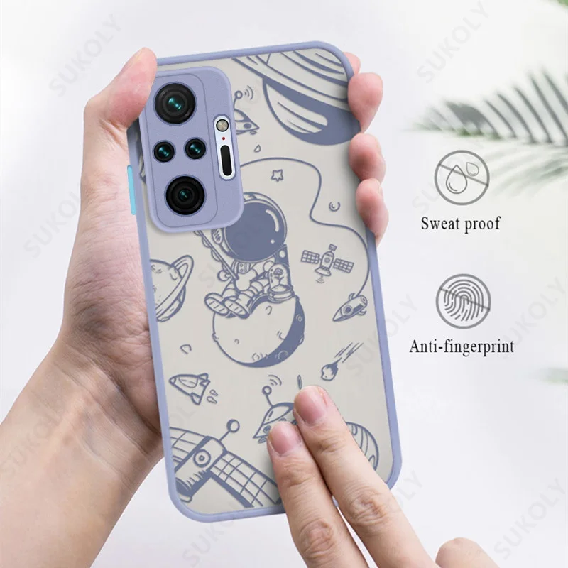 cute space astronaut phone case for xiaomi redmi note 10 9 8 pro 10s 9s 11s 11t mi 10t pro 11 lite 5g ne poco x3 f3 m3 m4 pro 5g free global shipping
