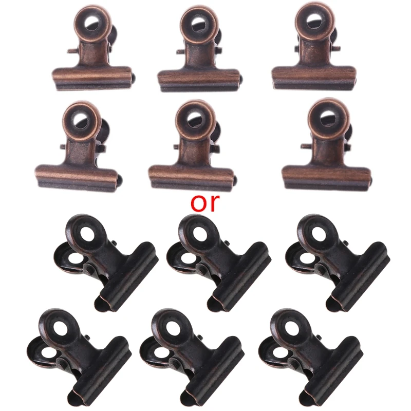 

6pcs Stainless Steel Letter Paper Photo File Binder Clip Bag Sealing Stationary