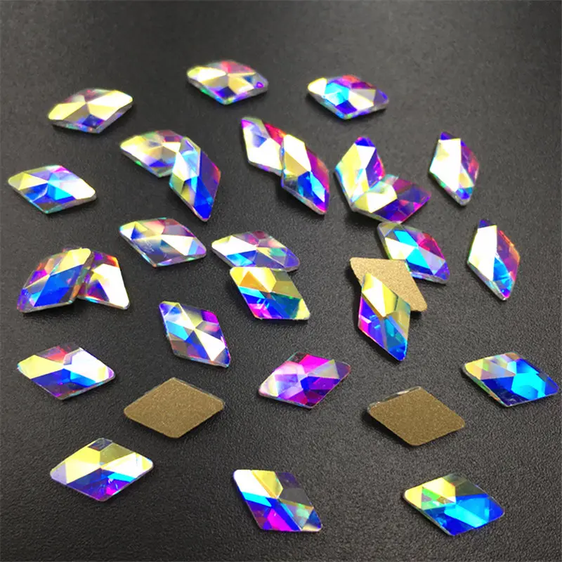 6x10 мм 100 шт. популярные подвески для ногтей в форме ромба кристаллы разных цветов