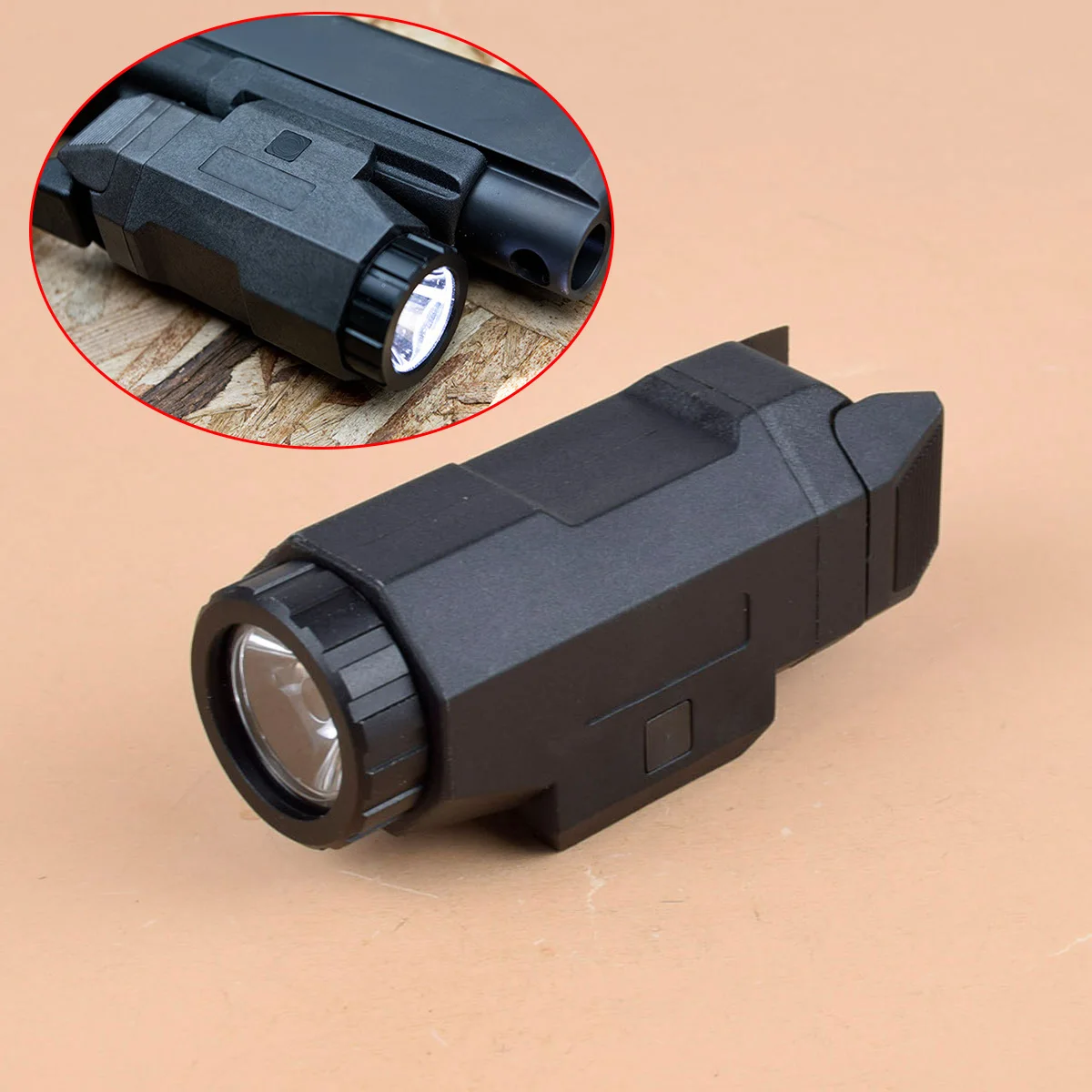 

Nylon APL Weapon Gun Light Constant Strobe Output 20mm Rail Mounted Pistol Glock 17 19 Hunting Lanterna Torch