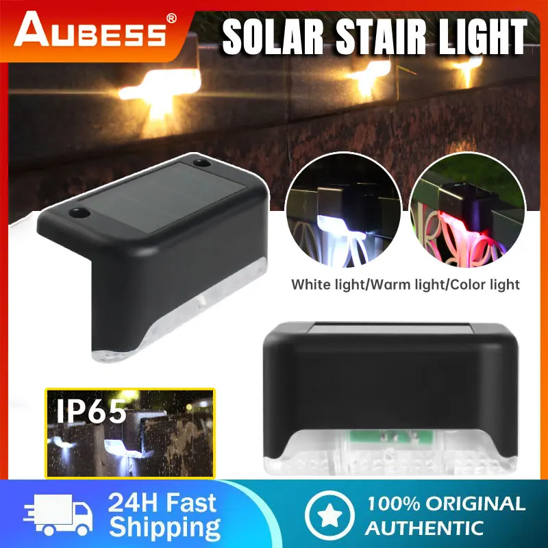 

Warm White LED Solar Lamp Path Stair Outdoor Garden Lights Waterproof Solar Power Balcony Light Decoration For Patio Stair Fence