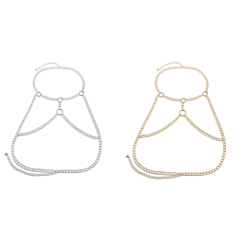 

Fashion Nightclub Chest Chain Sexy Body Chain Bikini Harness Beach Bra Chain Belly Chain Jewelry Decor for Women Girls