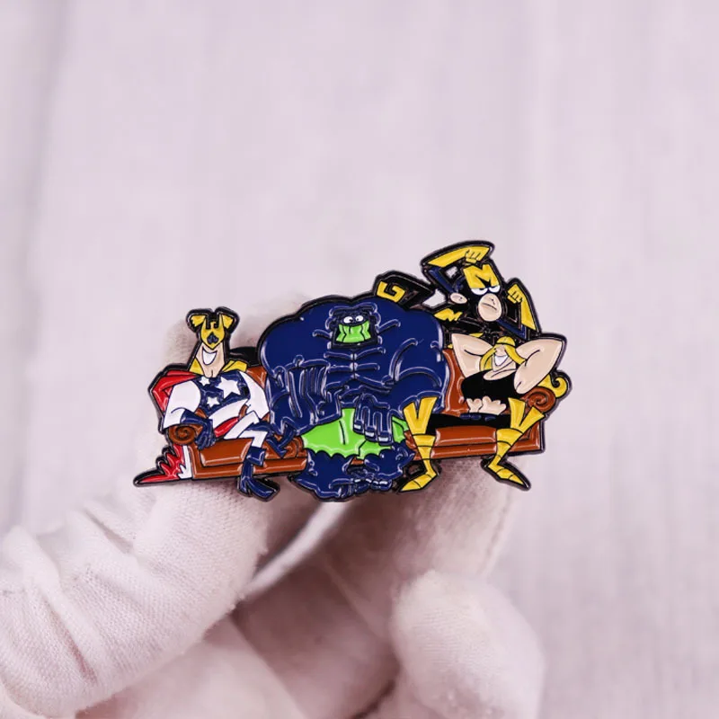 Милый динозавр японское аниме Манга Брошь Сова Металлический Эмалированный