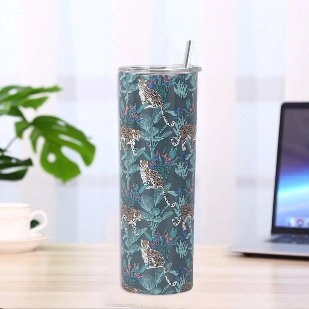 20oz Marble Stainless Steel Skinny Tumbler With Lid Straw Straight With Tumbler Cup Wall Vacuum Double Straw Insulated N9D4