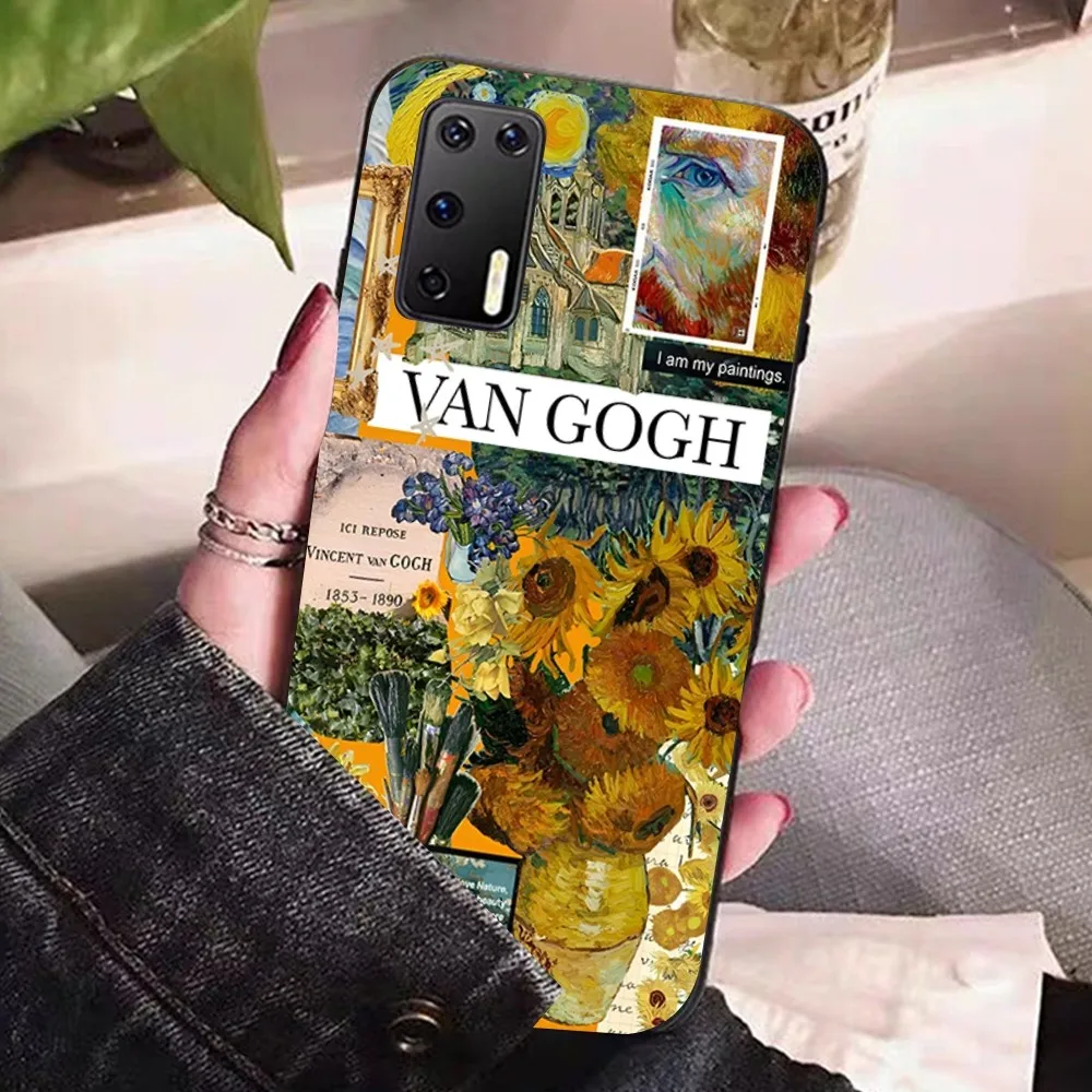 Ван Гог звездное небо Искусство Для Huawei P 8 9 10 20 30 40 50 Pro Lite Psmart Honor lite 70 Mate 20lite