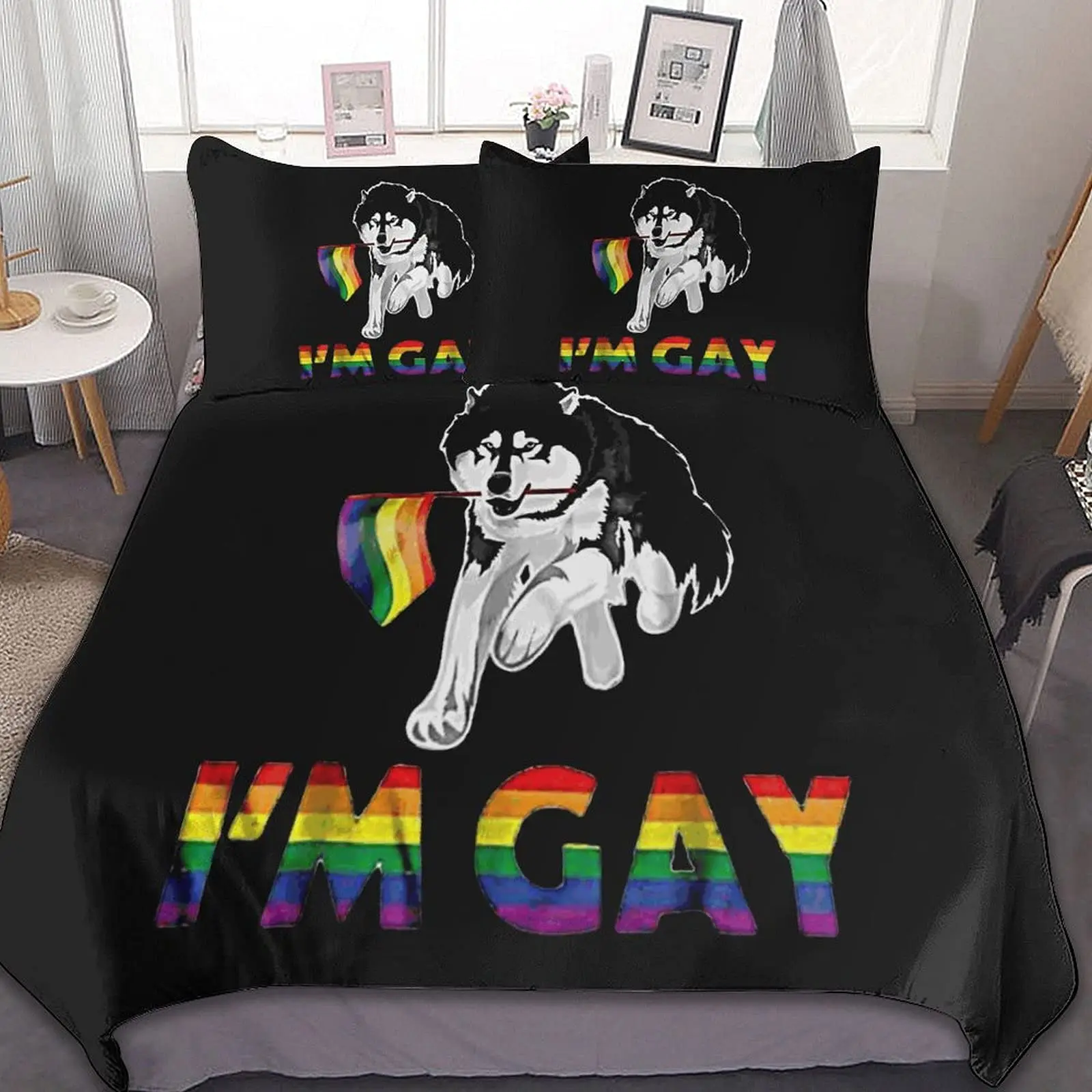 

Комплект постельного белья в радужную полоску для ЛГБТ-женщин и мужчин