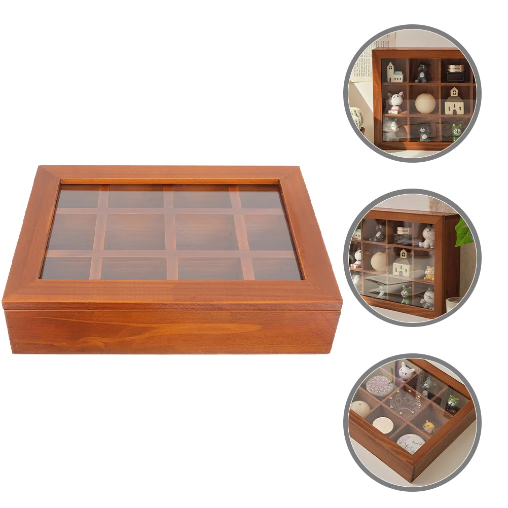 

Jewelry Case Watch Display Wooden Organizer Earring Storage Light House Decorations Home