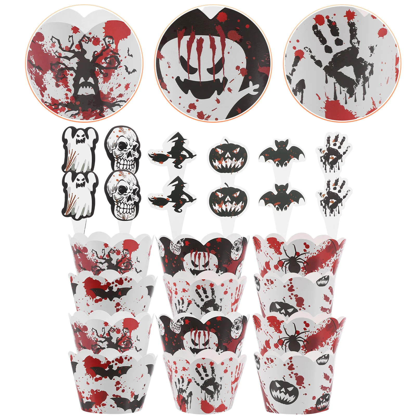 

Cupcake Wrapper Party Topper Decoration Halloween Dessert Toppers Pickers Decorations Muffin