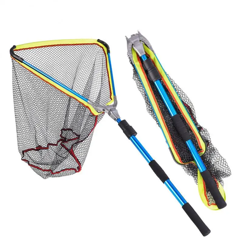 

60cm Collapsible Fishing Nets Pole Triangle Folding Landing Net Aluminum Alloy Casting Foldable Hand Net for Fly Fishing Tackle