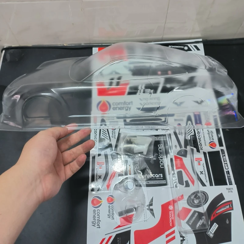 1:10 Porschee 911 RSR прозрачный корпус Lexan с задним крылом + стандартная пряжка наклейка