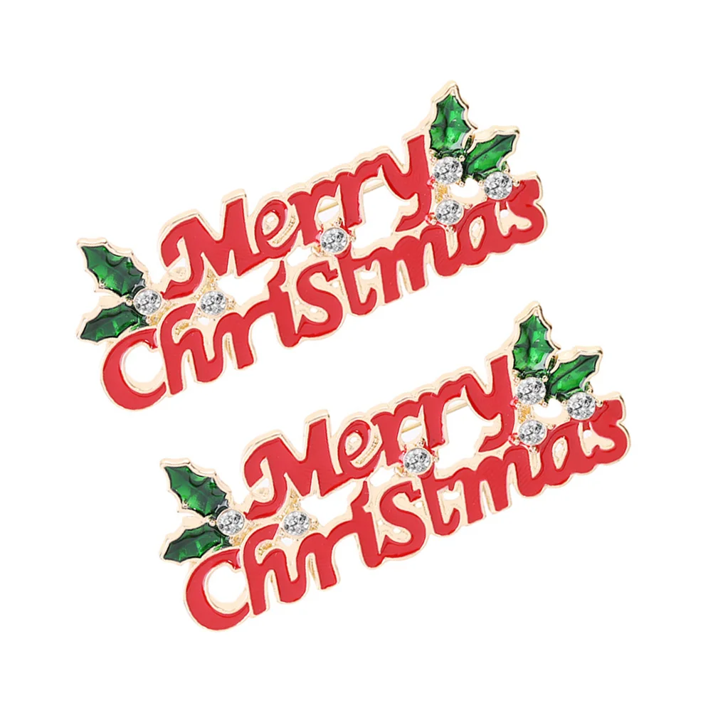 

2 Christmas Brooches Exquisite Cartoon Boutonnieres for Pants Shirt Sweater