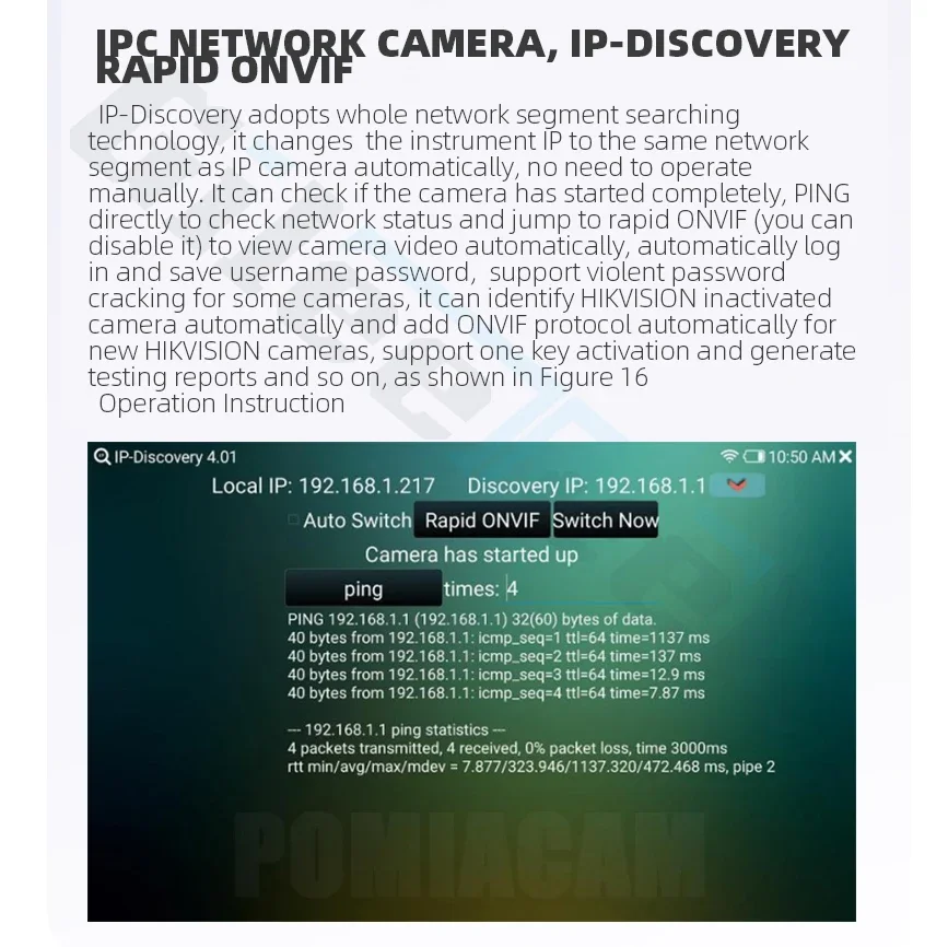 IPC-XATCHS Тестер IP-камеры видеонаблюдения H.265 4K IP 8MP AHD TVI CVI SDI HDMI-in 7-дюймовый тестер