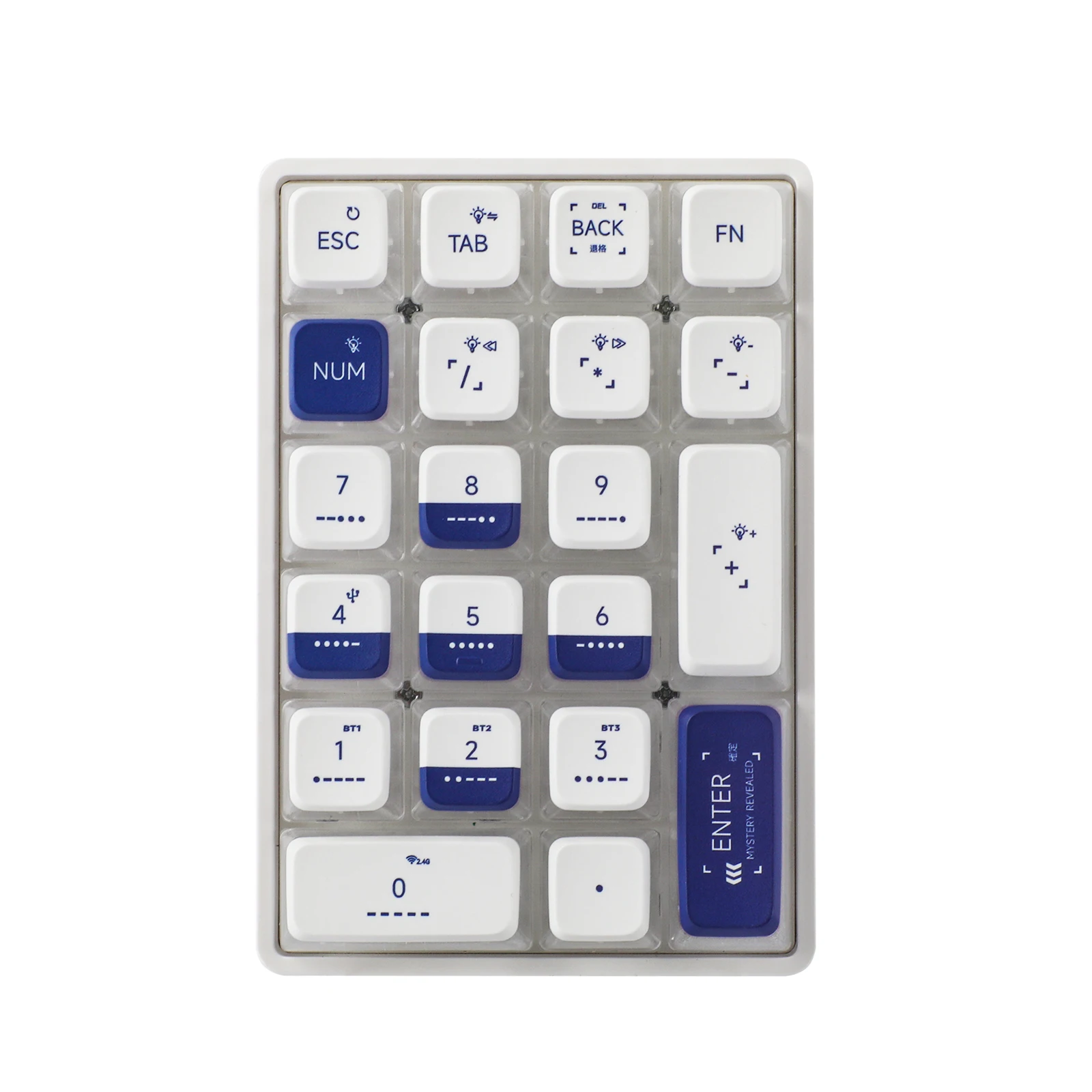 Bluetooth-клавиатура EPOMAKER x LEOBOG K21, 21 клавиша, 5,0/2,4 ГГц, беспроводная/Проводная Механическая клавиатура, популярная, RGB, аккумулятор 600 мАч