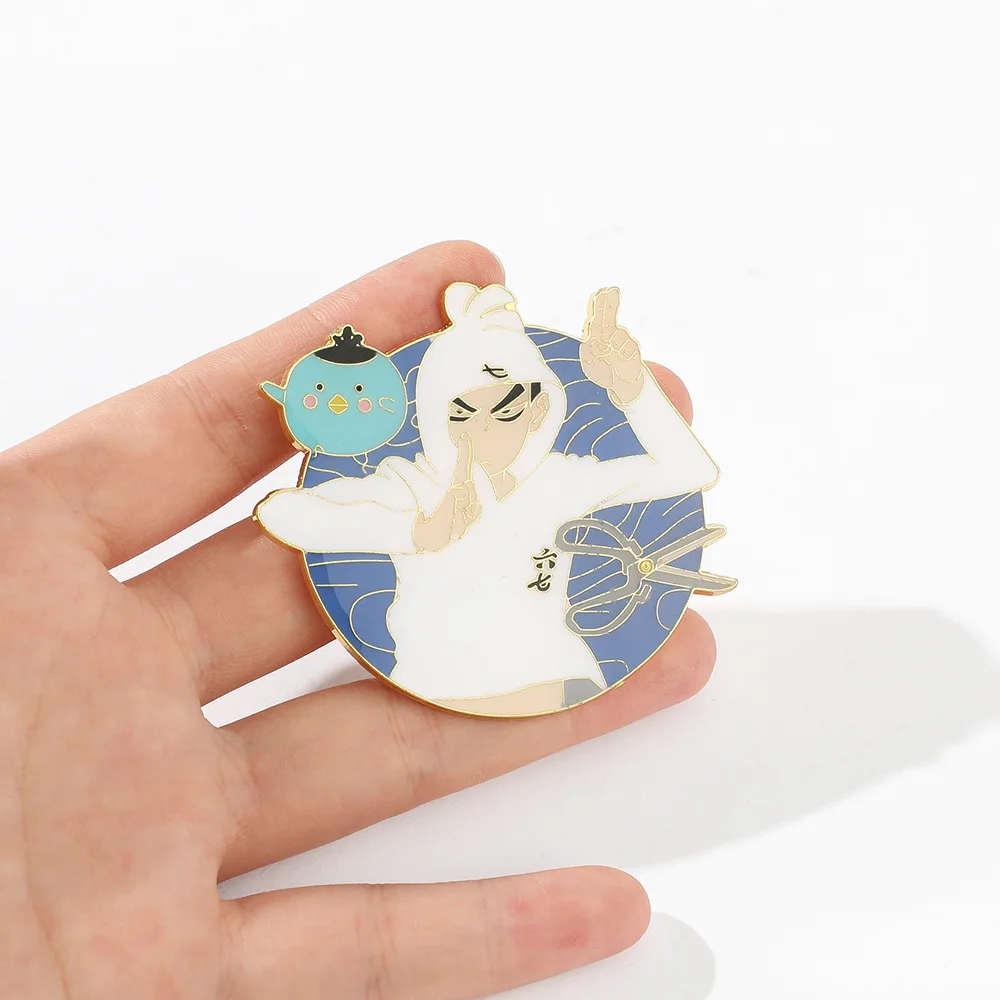 

Creative Badges Scissor Seven Jewelry Anime Enamel Pin Friends Lapel Pins Women's Brooch New Year Gift Christmas Fashion