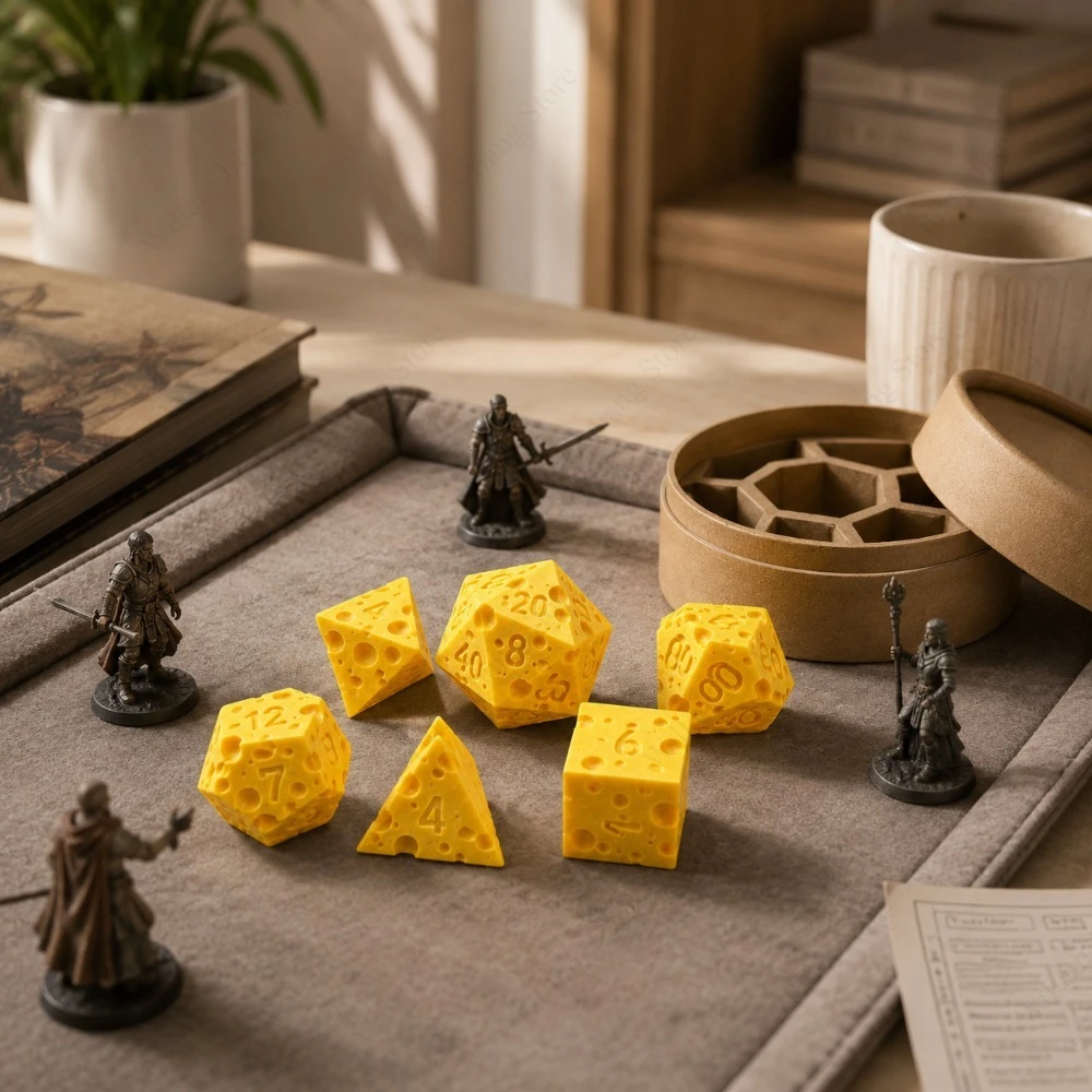 Набор 3D-печатных кубиков в форме сыра (включая D4 и D20) для настольных игр, вечеринок, семейных встреч дома, фестивалей и отдыха (art.: 3920dc45dea7e) - 3920dc45dea7e
