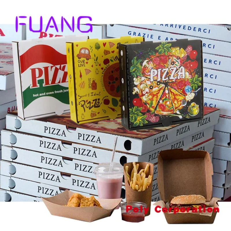 Wholesale 33 35 CM 30 40 9 Inch Burger Package Carton Supplier Custom Design Printed Packing Bulk Cheap Pizza Boxes With Logo