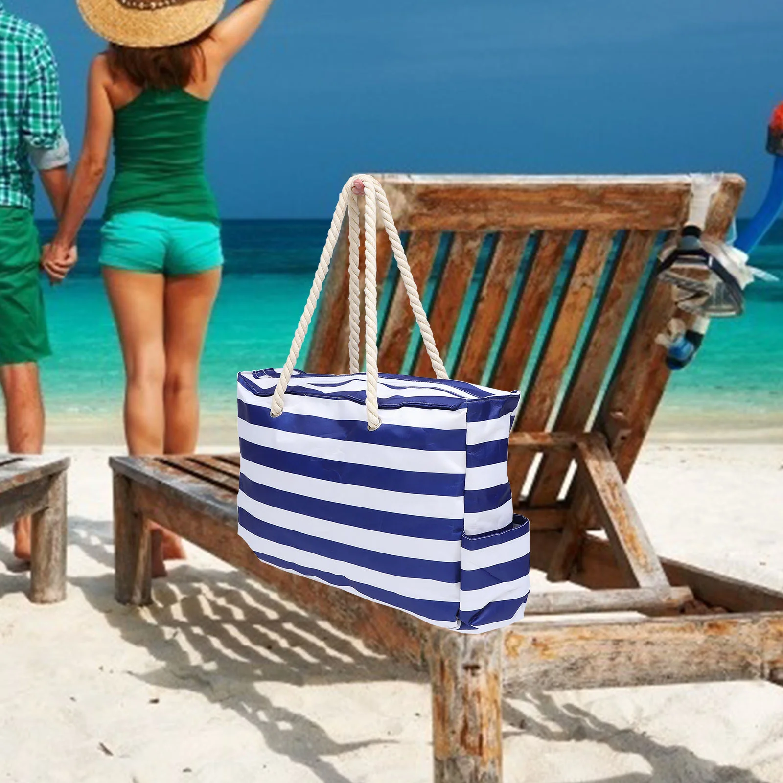 Bag Beach Largetravel Handbag Bags Shopping Pouch Tote Toiletries Poolbook Schoolhandle Closure Zippergrocery Reusable Family