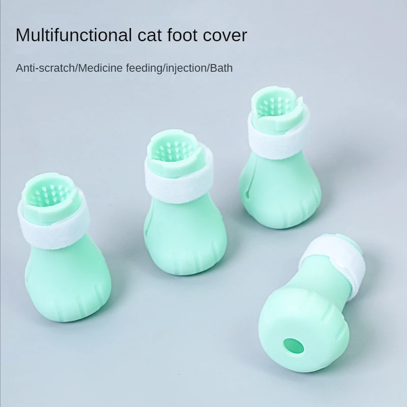

Anti-Scratch Shoes for Cats Adjustable Pet Cat Claw Protector Bath Cat Claw Paw Cover Protector Nail Cover Pet Grooming Supplies