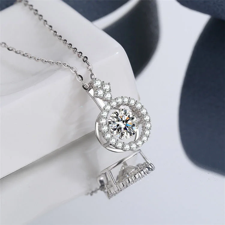 

2022 Fashion Moissanite Pendant for Women Diamond Necklace S925 Sterling Silver Jewelry Girl Valentine's Day Gift