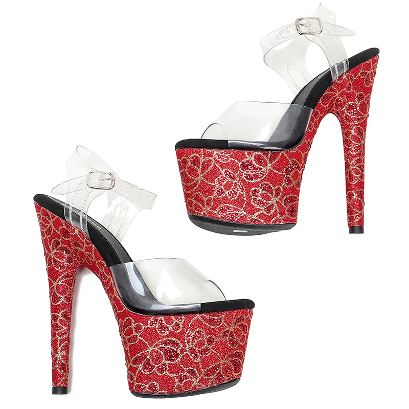 Leecabe 17CM/7Inch Women's Platform Sandals  party High Heels Shoes Pole Dancing Shoes