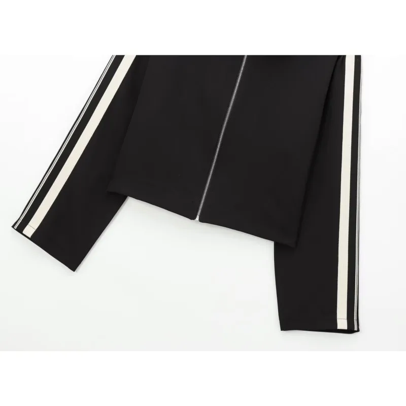 TRAF женская лоскутная короткая куртка одежда осенняя повседневная свободная