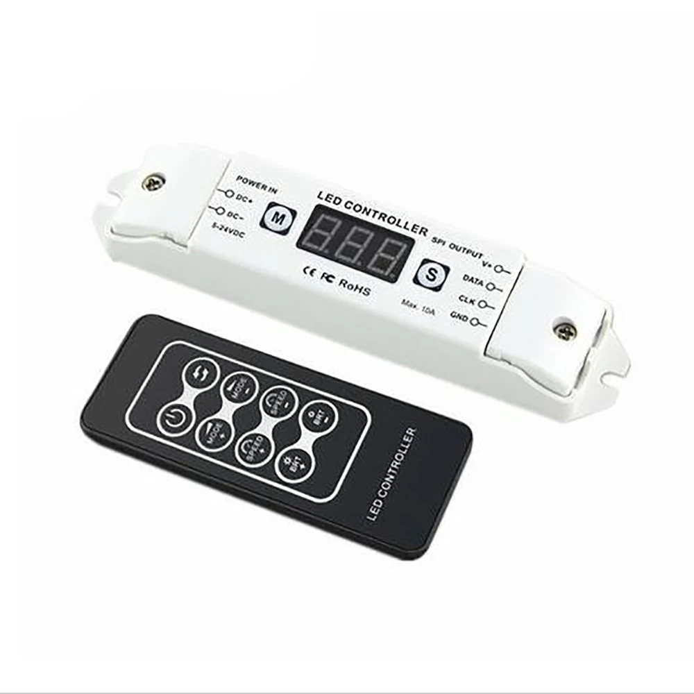 

BC-201 DC5V-24V LED Pixel SPI Strip Controller Digital Addressable Control 2801 2811 2812 6803 8806 IC 1000 Pixels Tape Lights