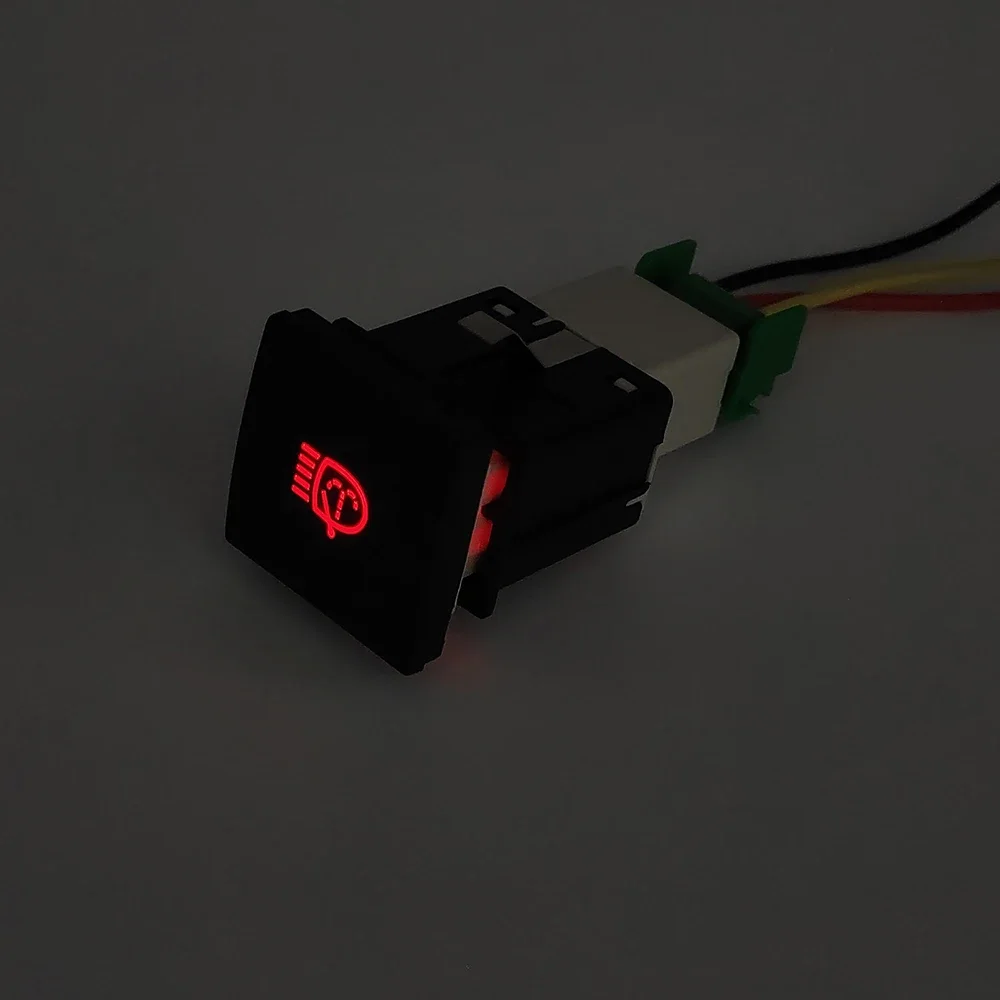 

Автомобильный красный светодиодный светильник, переключатель включения и выключения, насадка для очистки фар, кнопка переключения с проводом для Golf 6 MK6