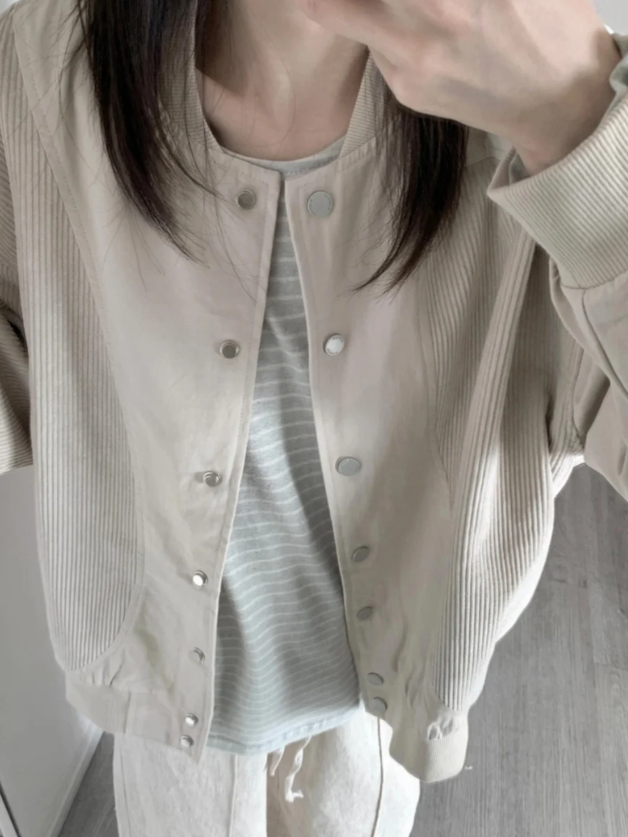 Американская винтажная вельветовая лоскутная верхняя одежда для женщин ранняя