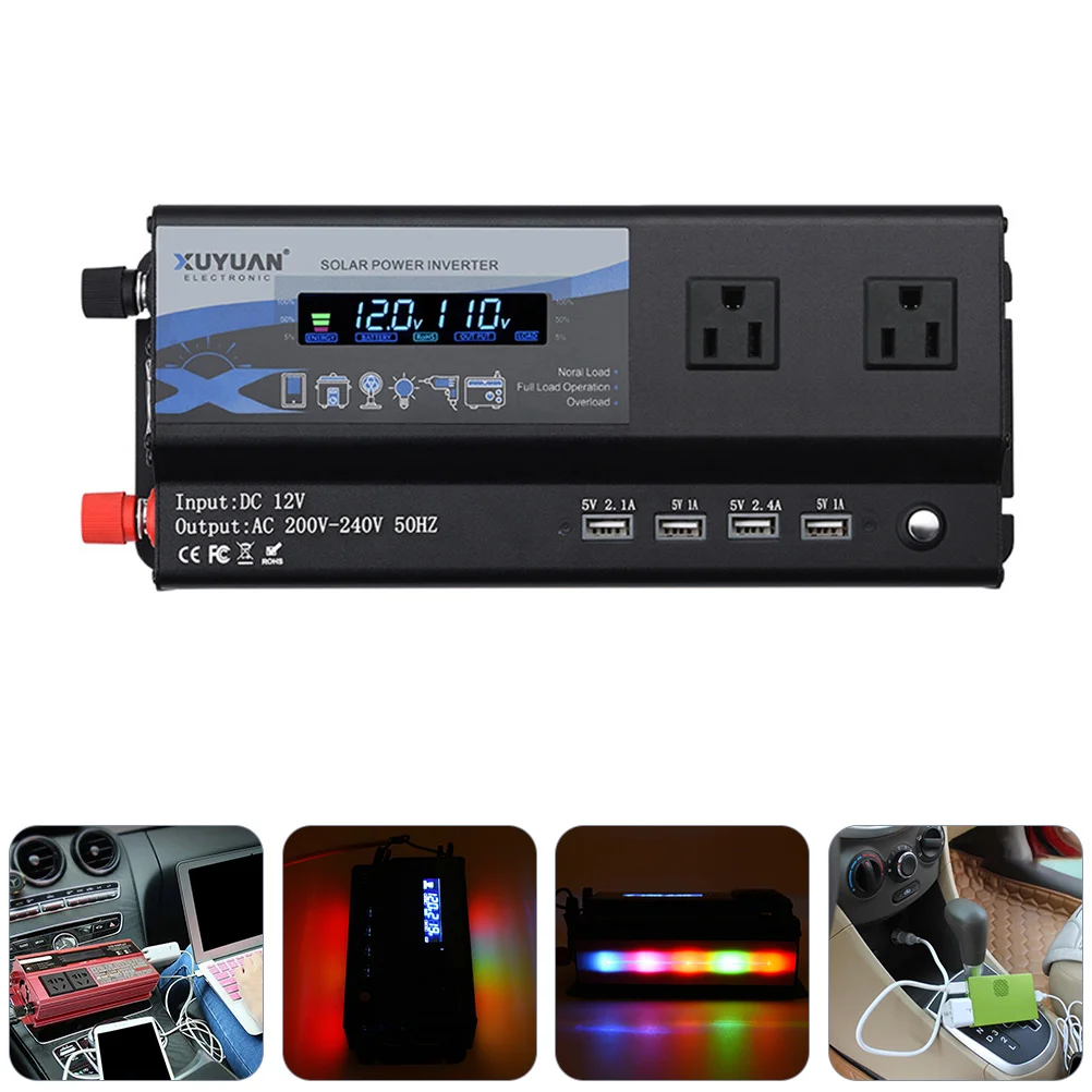 

12V-110V Modification Sine Wave Car Voltage with Light (US Plug)