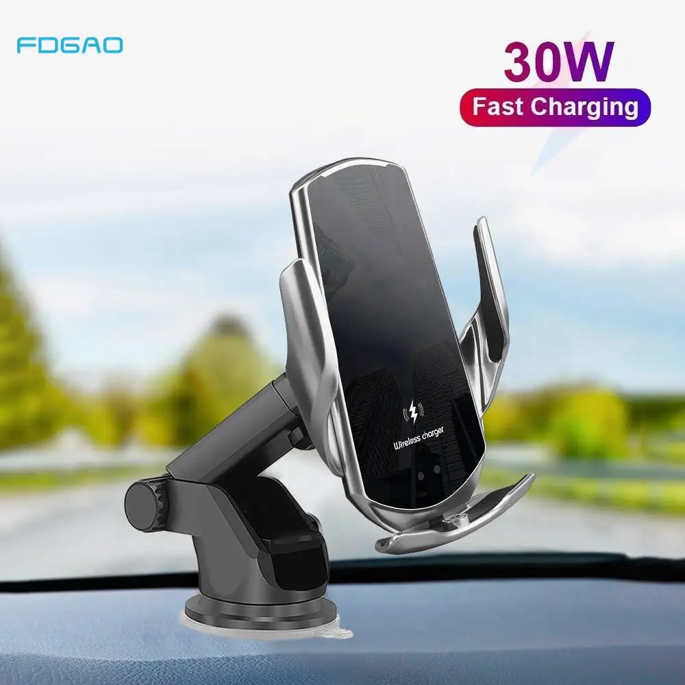 

Автоматическое автомобильное беспроводное зарядное устройство 30 Вт Быстрая зарядка для iPhone 14 13 12 11 Pro Max XR XS 8 держатель для телефона с инфрак...