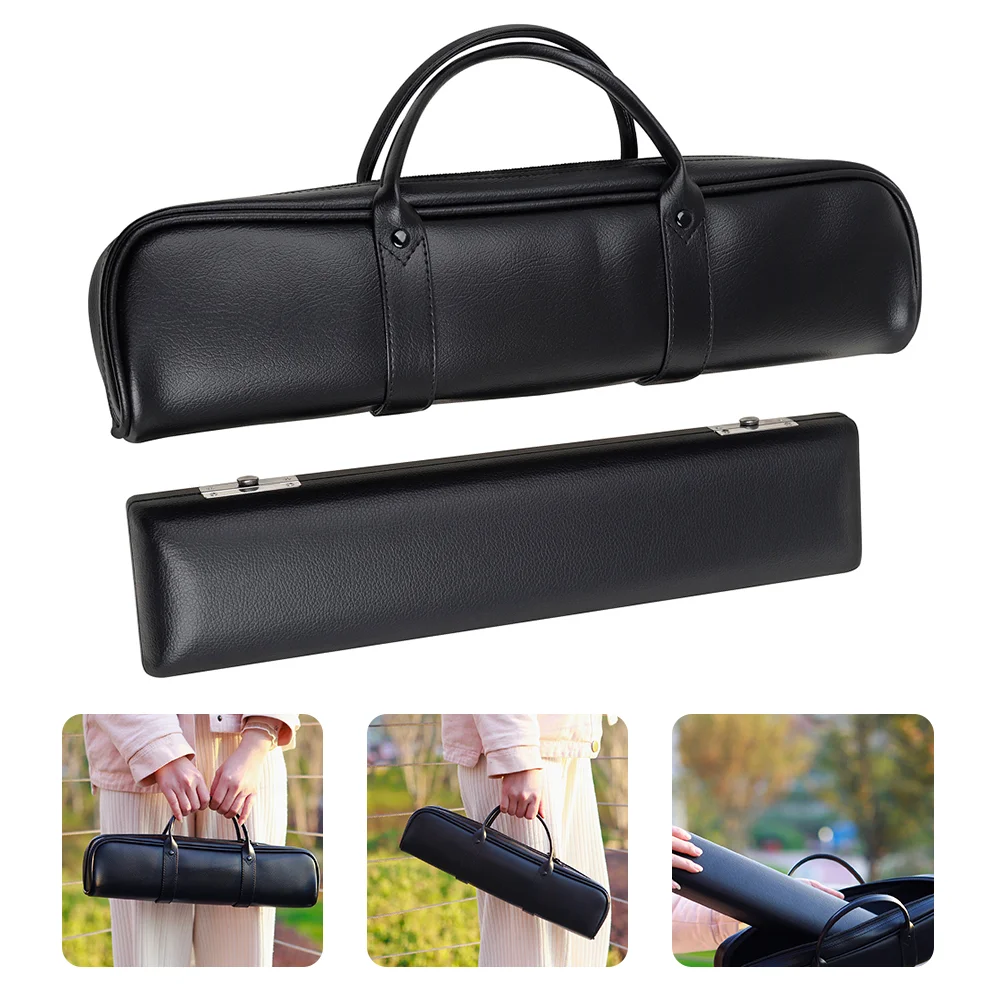

1 Set Flute Instrument Box Leather Design Clarinet Carrying Bag for Musician