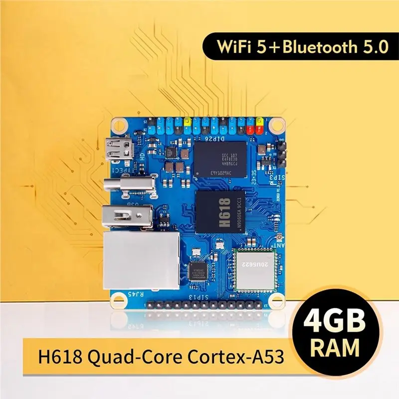 Плата для разработки B03B-Orange Pi Zero 3, LPDDR4, Allwinner H618, 4-ядерный 64-битный процессор, Wi-Fi 5.0Bluetooth 5.0, порт Gigabit Ethernet, вилка стандарта США (art.: 3920dc53bbbd5) - 3920dc53bbbd5