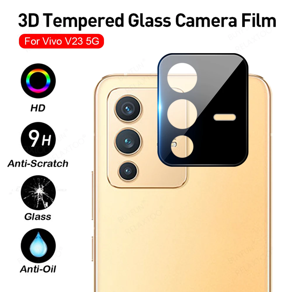 Чехол из закаленного стекла 3D для vivo V23 Защитное стекло объектива фотокамеры Pro V 23