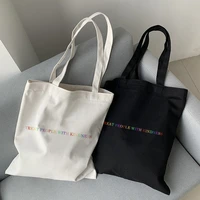womens bag casual large capacity shoulder bags shopper canvas letter fashion harajuku print shopper handbags
