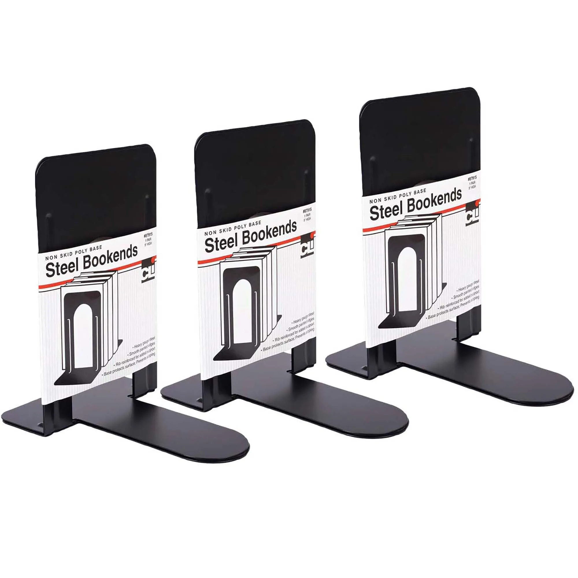 

Metal Bookends, 9 Inch Height, Black, 6 Count