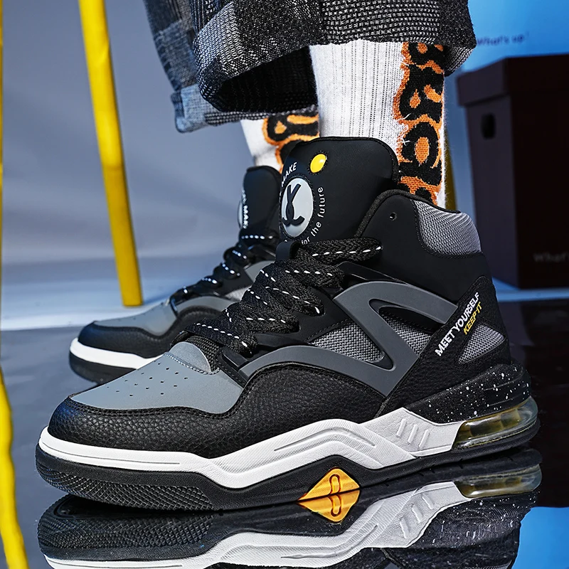 High Street Style Basketball Shoes Men Air Cushion Basket Shoes Brand Design Sneakers Men High Quality Original Basket Homme