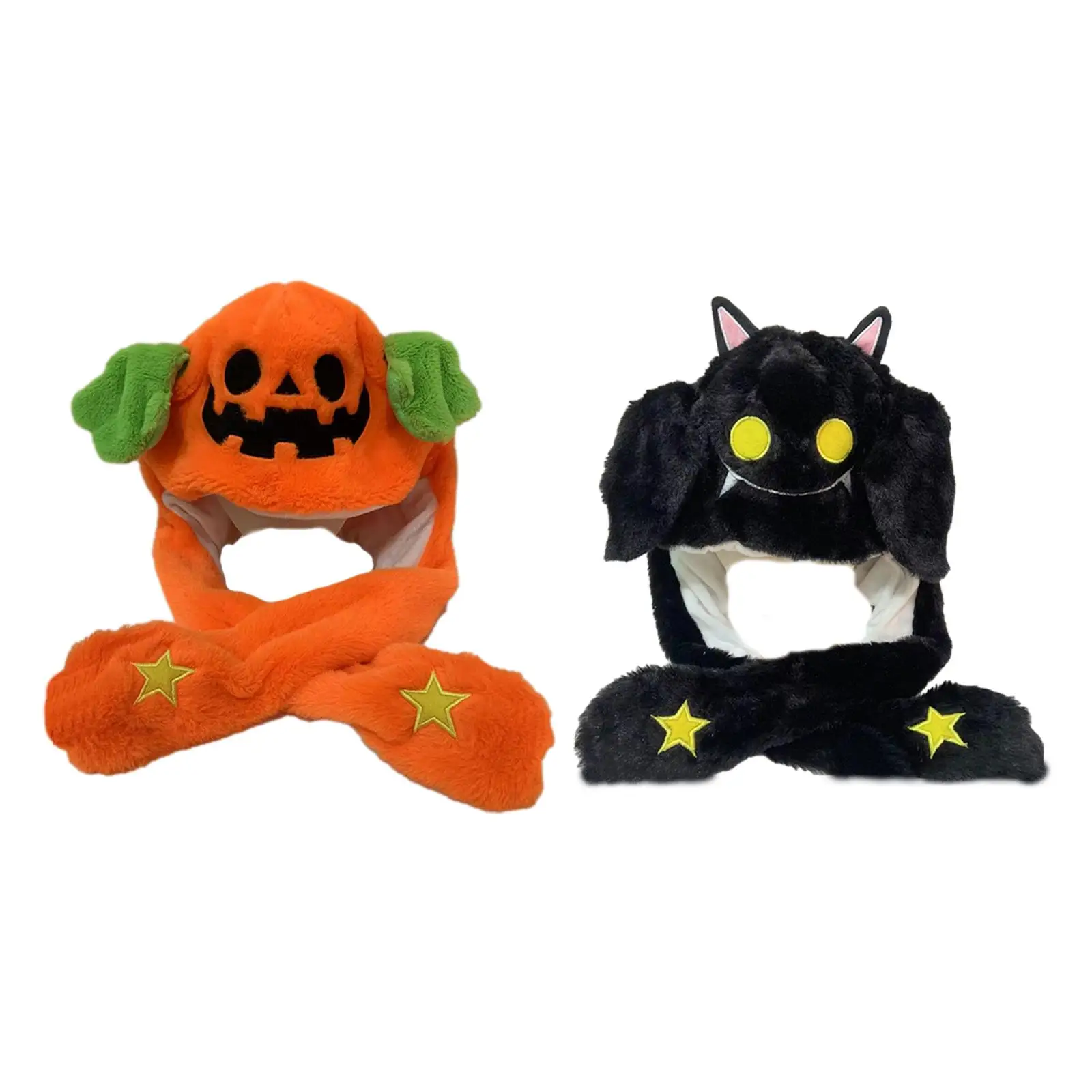 

Plush Ear Moving Jumping Hat with 3 LED Glowing Modes Warm Earflaps Headwear for Halloween Holiday Birthday Photo Prop Winter