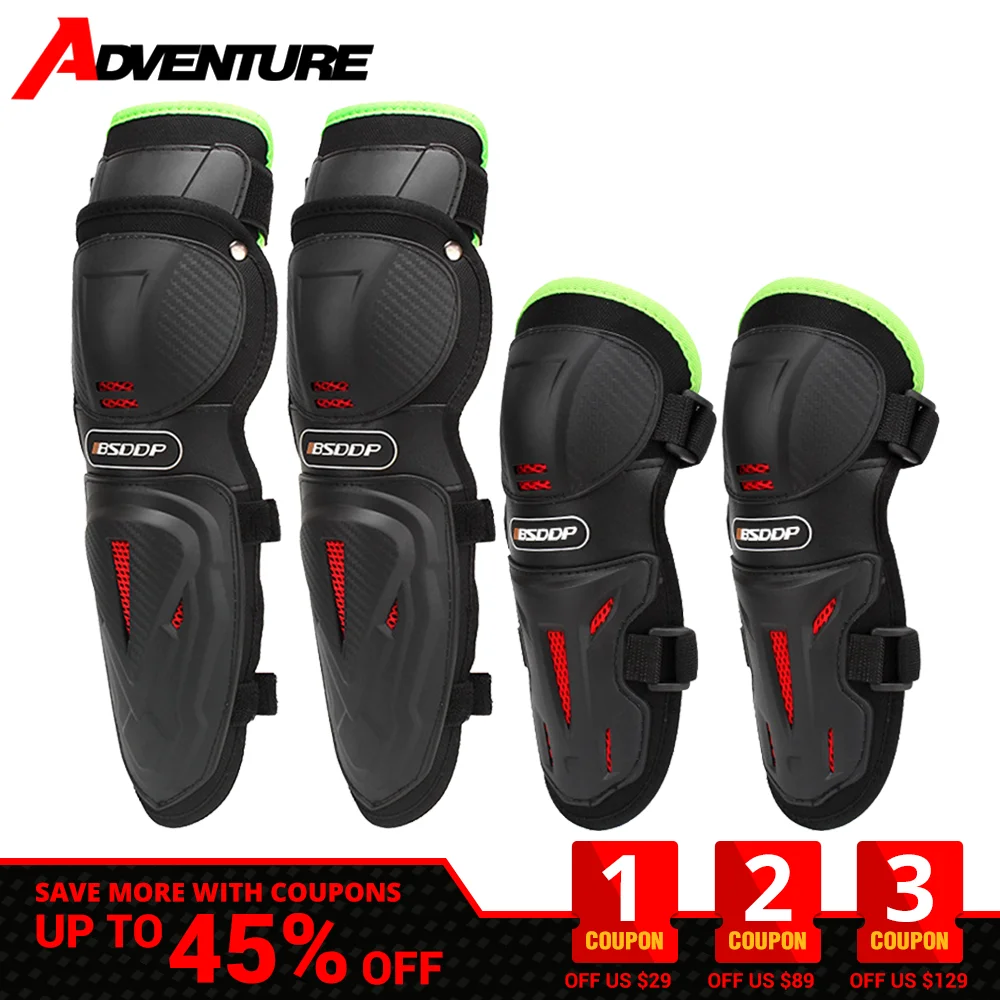 

Motorcycle Knee Pads Elbow Pads 4 Pcs Breathable Motocross Kneepads Lightweight Adjustable Knee Pads Protector Elbow Protection
