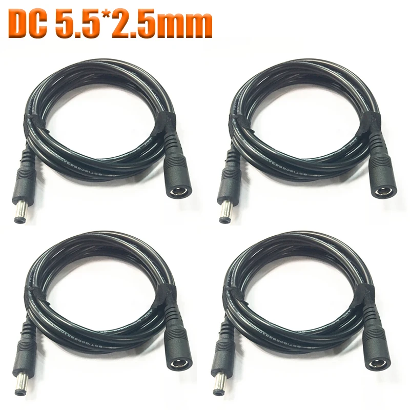 

1pcs DC 5.5*2.5mm Power Connector (Male to Female) Copper Wire Extension Cable Monitor Line Connector Data Line