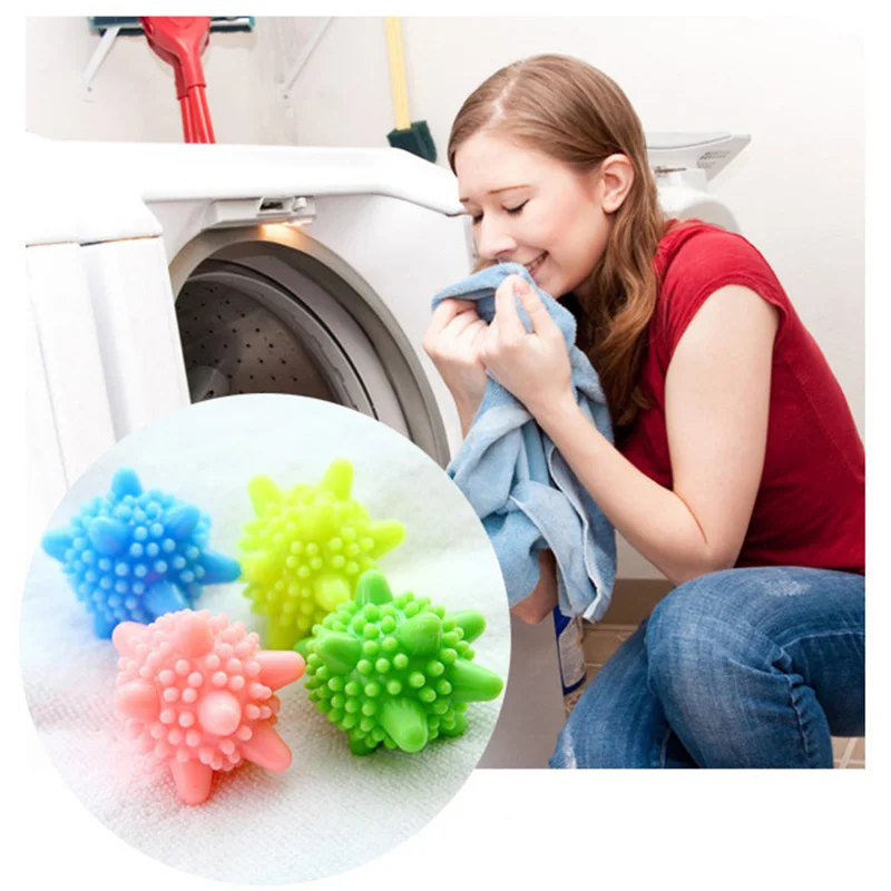 Однотонные красочные шарики для стирки случайные цветные удобного