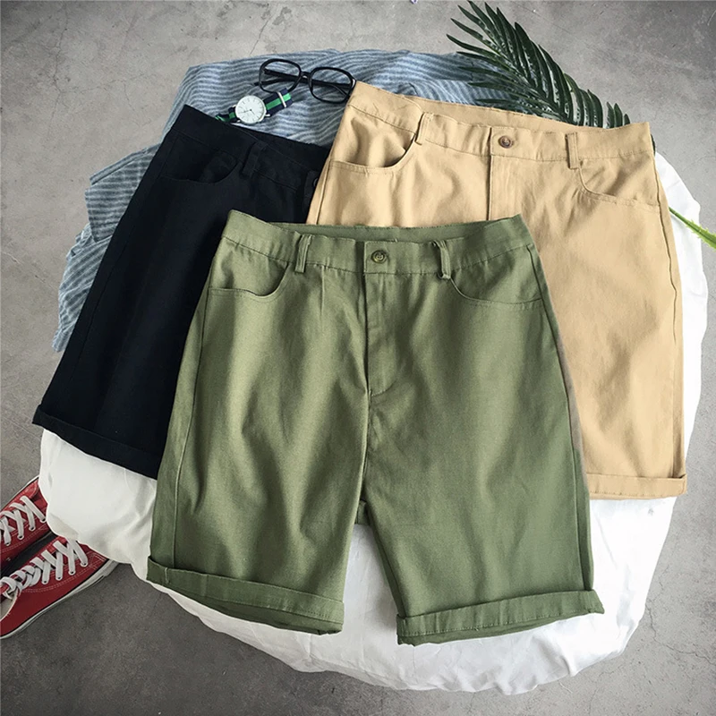 

Шорты-карго мужские для баскетбола, свободные прямые дышащие однотонные хлопковые повседневные пляжные штаны, большие размеры, MA475, на лето