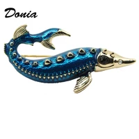 donia jewelry new fashion enamel dolphin brooch chinese sturgeon animal brooch four color coat jewelry accessories